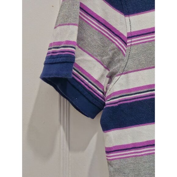 Levis Mens Striped Polo Shirt With Navy Collar Size L - Picture 6 of 15